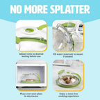Steam-Control Microwave Splatter Cover with Water Reservoir