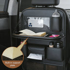🚗 Car Seat Back Organizer with Foldable Tray Table