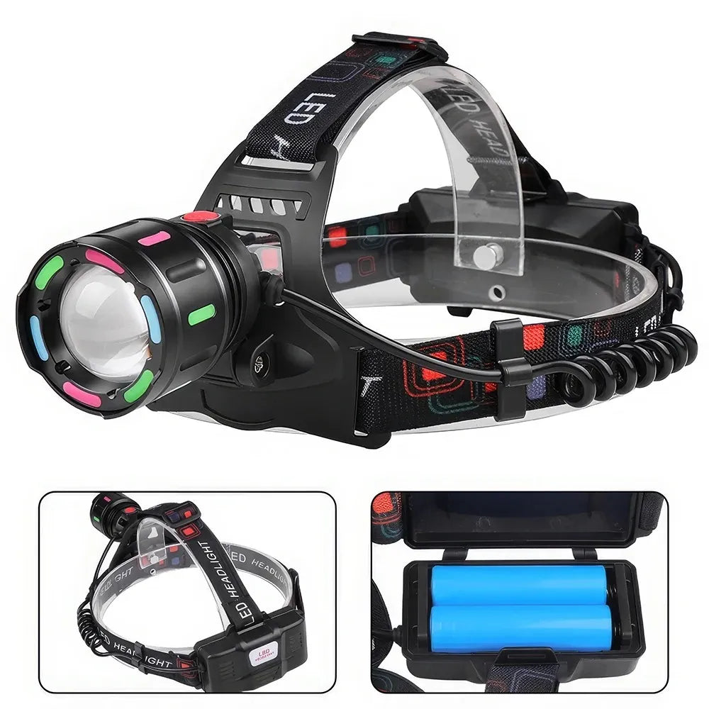 🔋 Rechargeable LED Headlamp – Powerful & Waterproof Adjustable Headlamp for All Your Adventures 🌧️