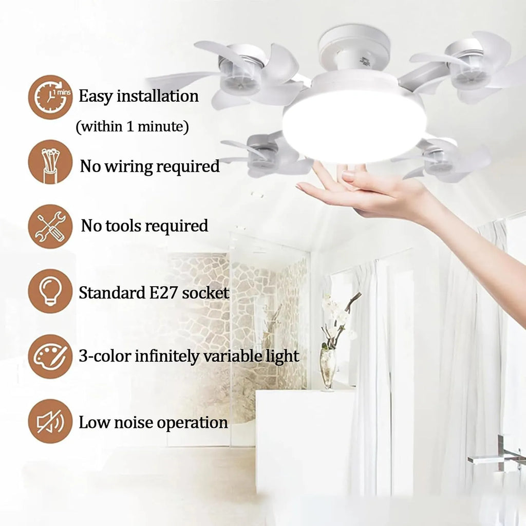 🚁 Drone-Shaped Ceiling Fan Light with Remote Control