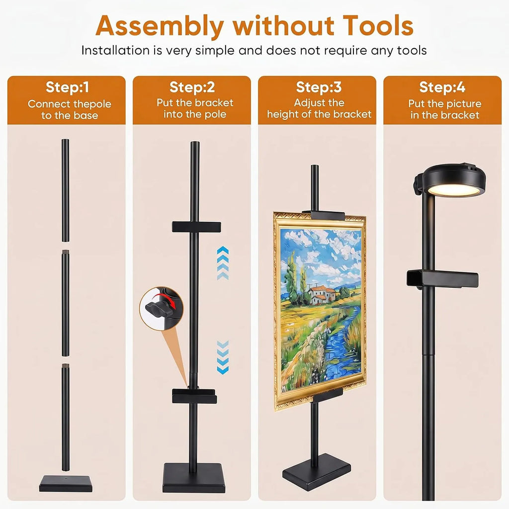 Adjustable Lighted Tabletop Picture Frame Display Stand