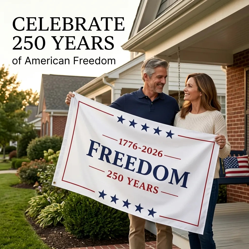 🇺🇸 Freedom 250 Years American Flag – 1776–2026 Patriotic Outdoor Banner