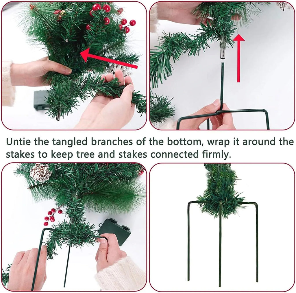 🎄 Pre-Lit Planter Bushes Christmas Holiday Decor