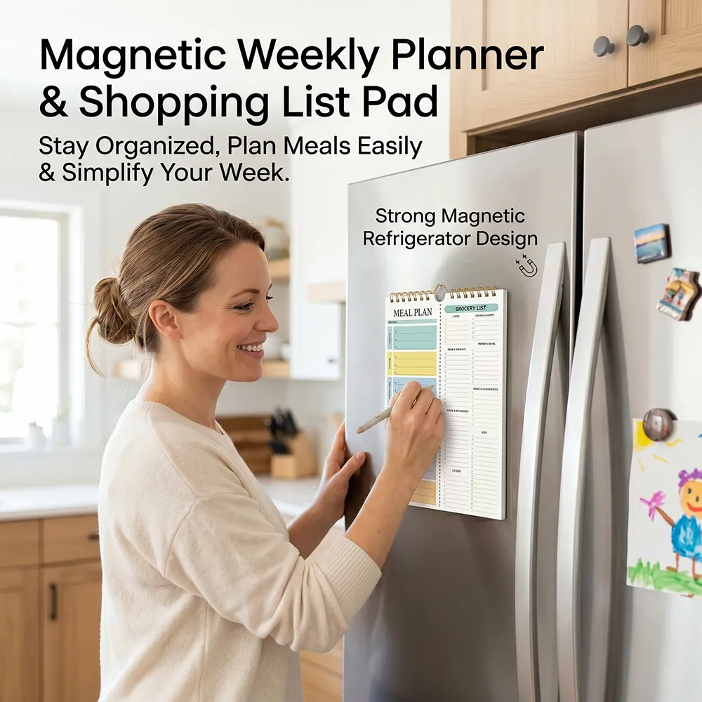Magnetic Weekly Planner & Shopping List Pad 🧲📝
