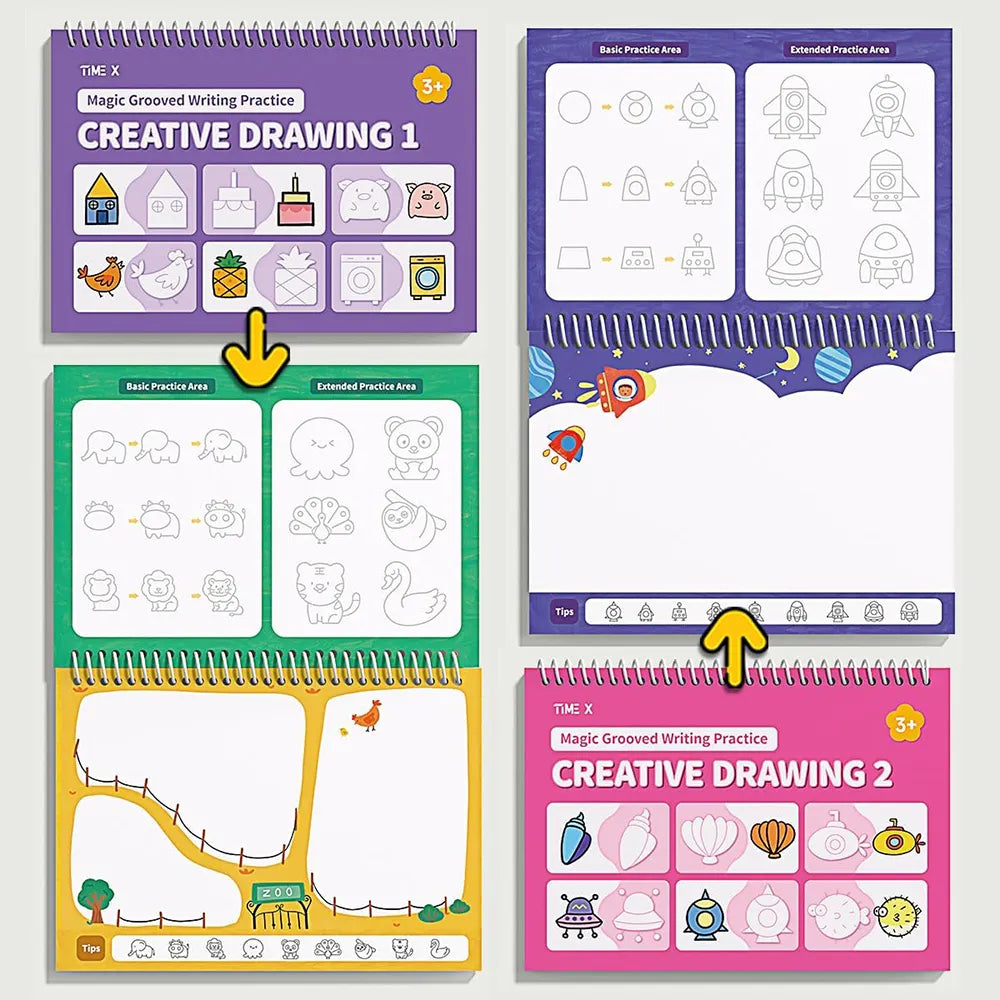 ✏️📚 Writing Workbook Set for Kids Ages 3–8
