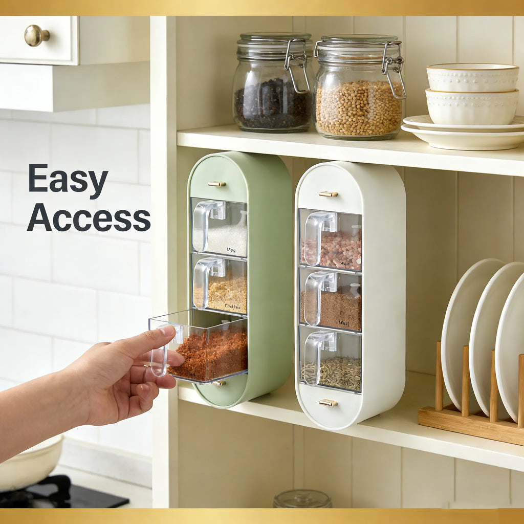 🧂Punch-free wall-mounted spice storage box