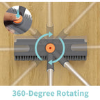 3-in-1 Rotating Floor Scrub Brush with Squeegee