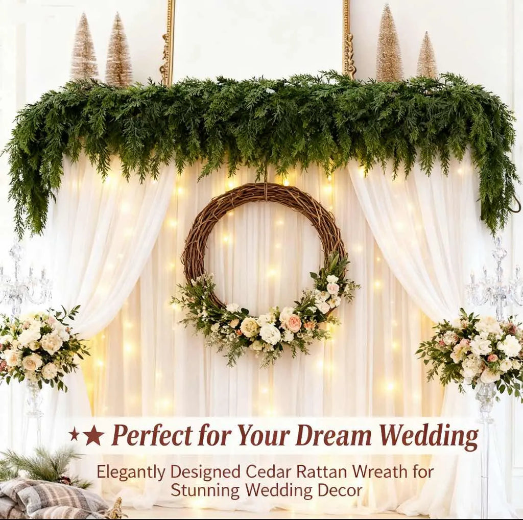 🎄 Christmas Cedar Rattan Wreaths