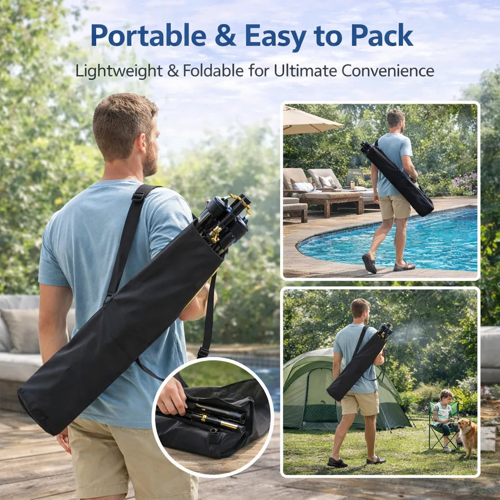 🌡 Portable Misting System – Cools by 20°F, No Electricity Needed 💧