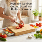 🥦Wooden Cutting Board with Slide-Out Trays