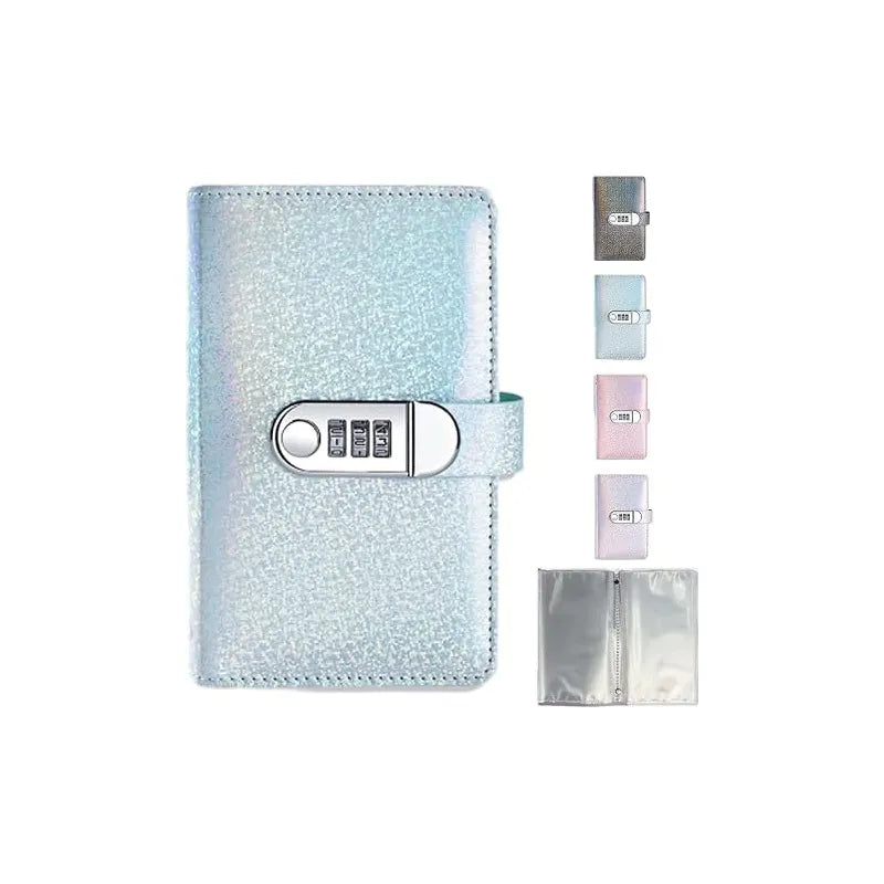 Holographic Glitter Locking Cash Savings Binder