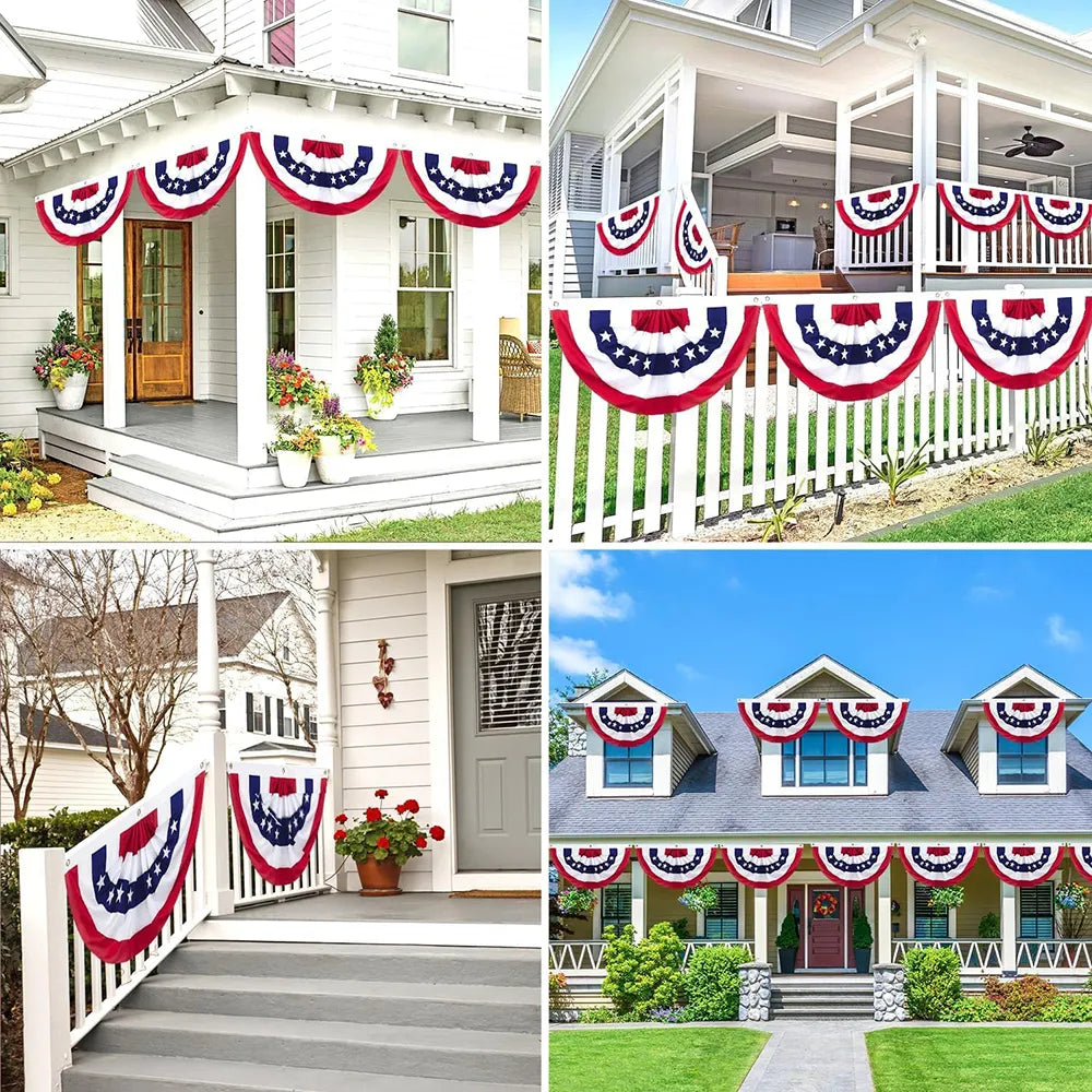 🇺🇸Patriotic American Flag Bunting Decorations for July 4th & Memorial Day