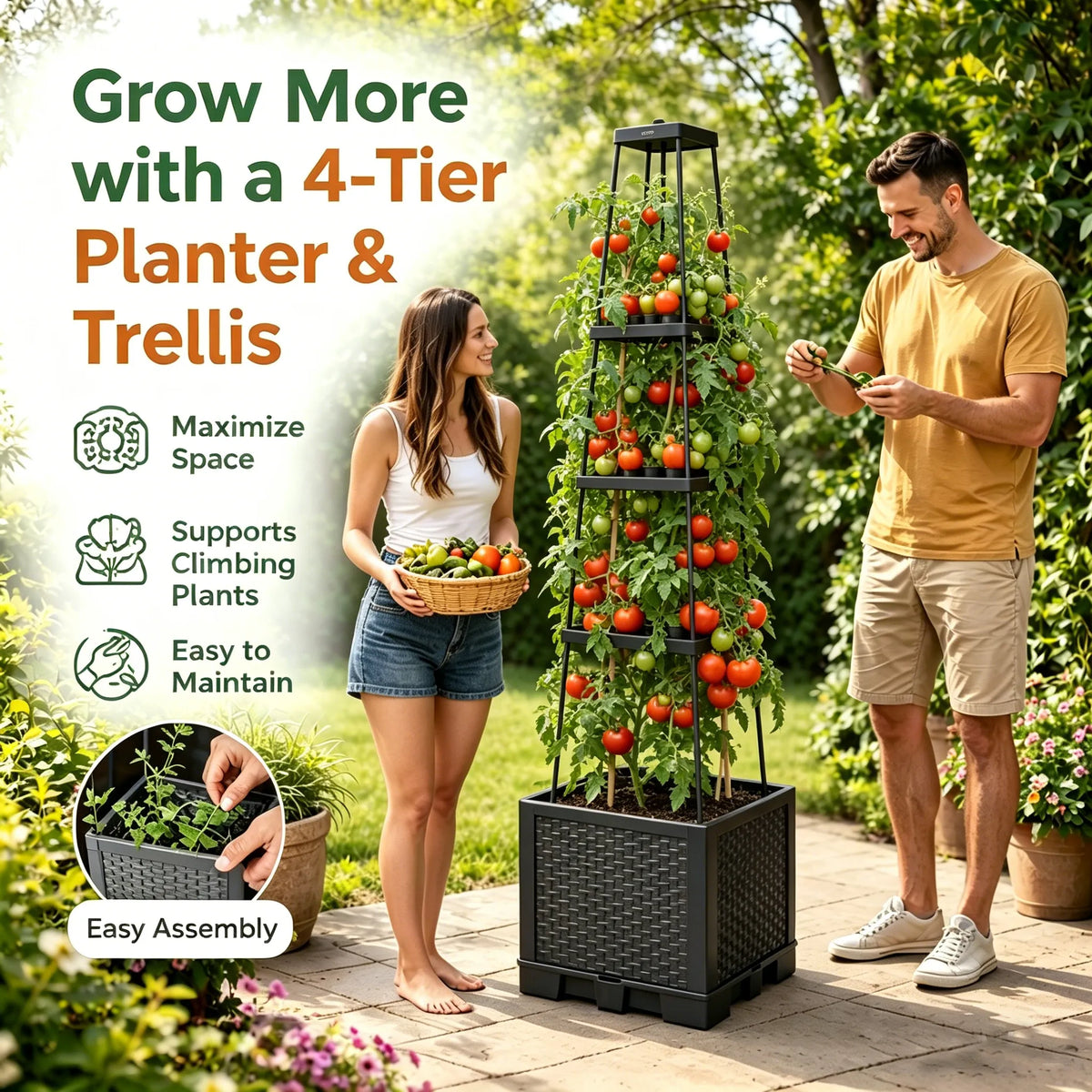 🌿Vertical Self-Watering Planter
