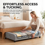 🛏️ Under Bed Storage with Wheels – Large Capacity Organizer Drawer