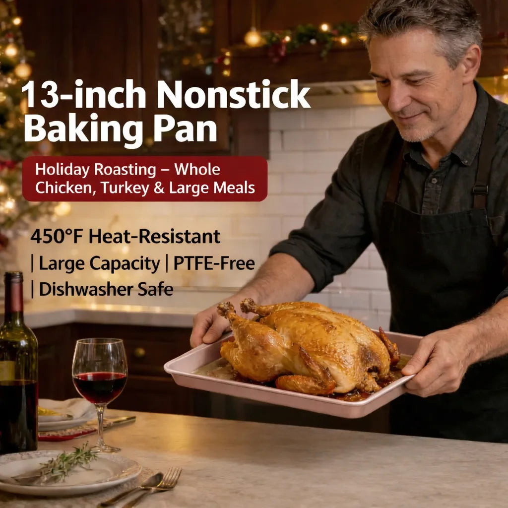 Nonstick Baking Pans Set - 9-inch, 13-inch, 15-inch – Perfect for Meats, Bread, and Cakes 🍰