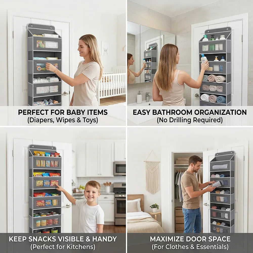 🚪 Door-mounted hanging storage organizer bags