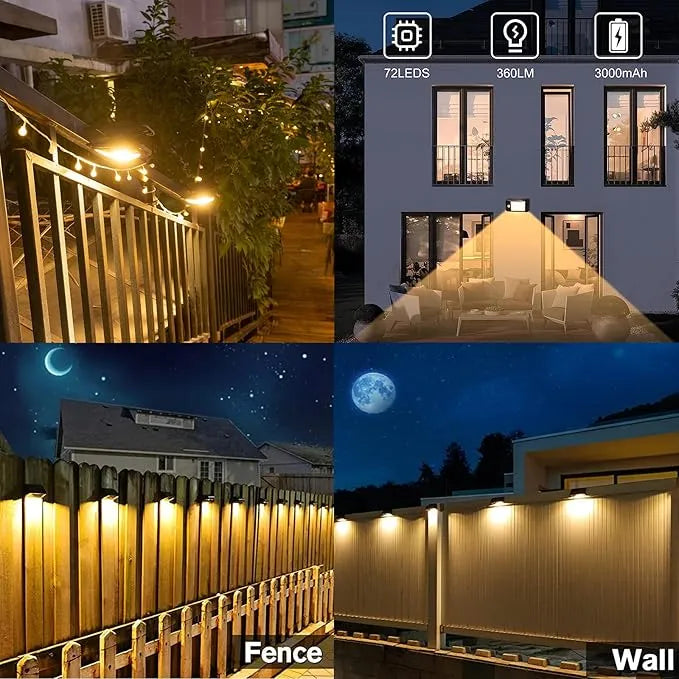 Solar-Powered Clip-On LED Security Light with Motion Sensor