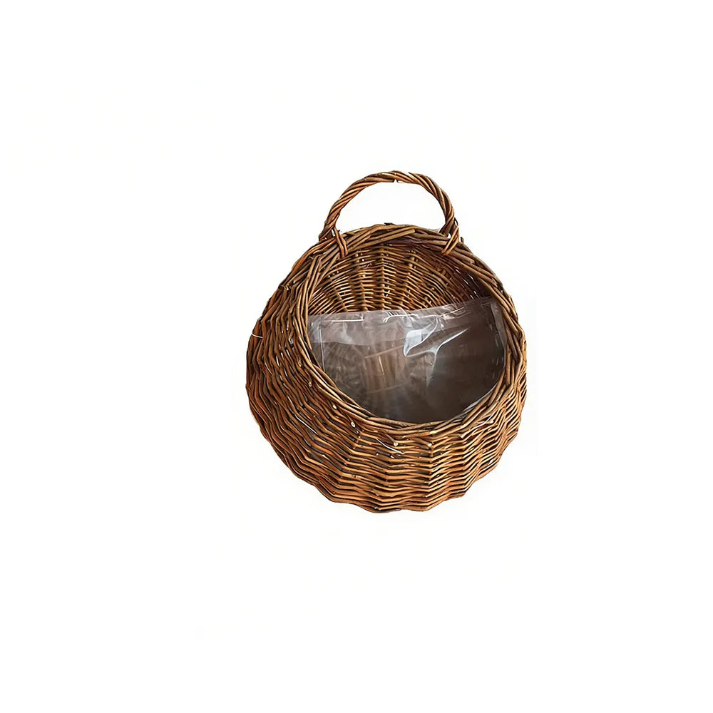 🌿 Hand-Woven Hanging Willow Basket – Natural Wall Planter & Decorative Storage