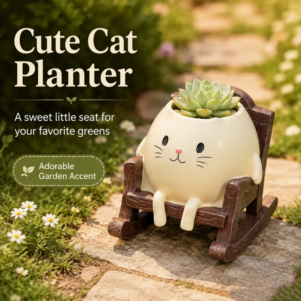 🐱 Potted Cat Swing Rocking Chair Ornament