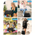 🖤Large capacity insulated handbag, can hold a laptop and lunchbox