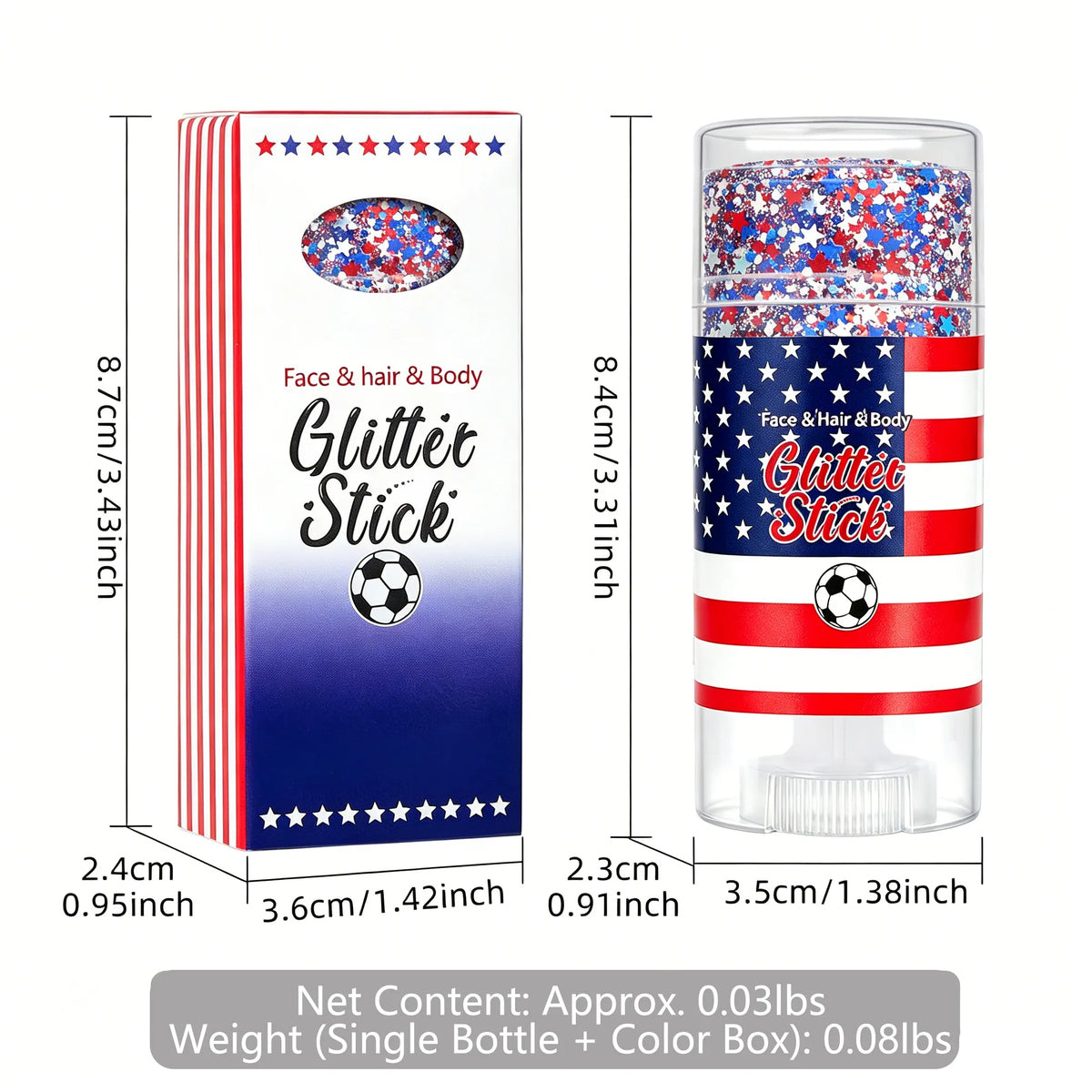 🇺🇸 Patriotic-Themed Body Glitter Sticks