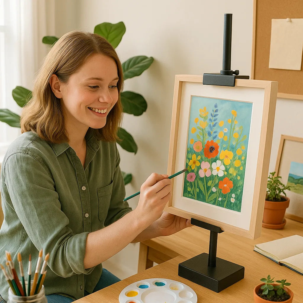 Adjustable Tabletop Easel: Paint or display art comfortably at your desk with a sturdy, space-saving wooden frame 🎨