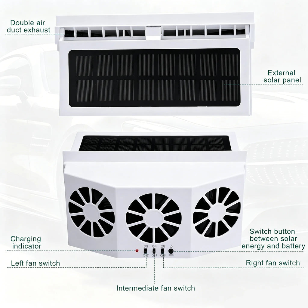 ☀️ Solar-Powered Car Ventilation Fan