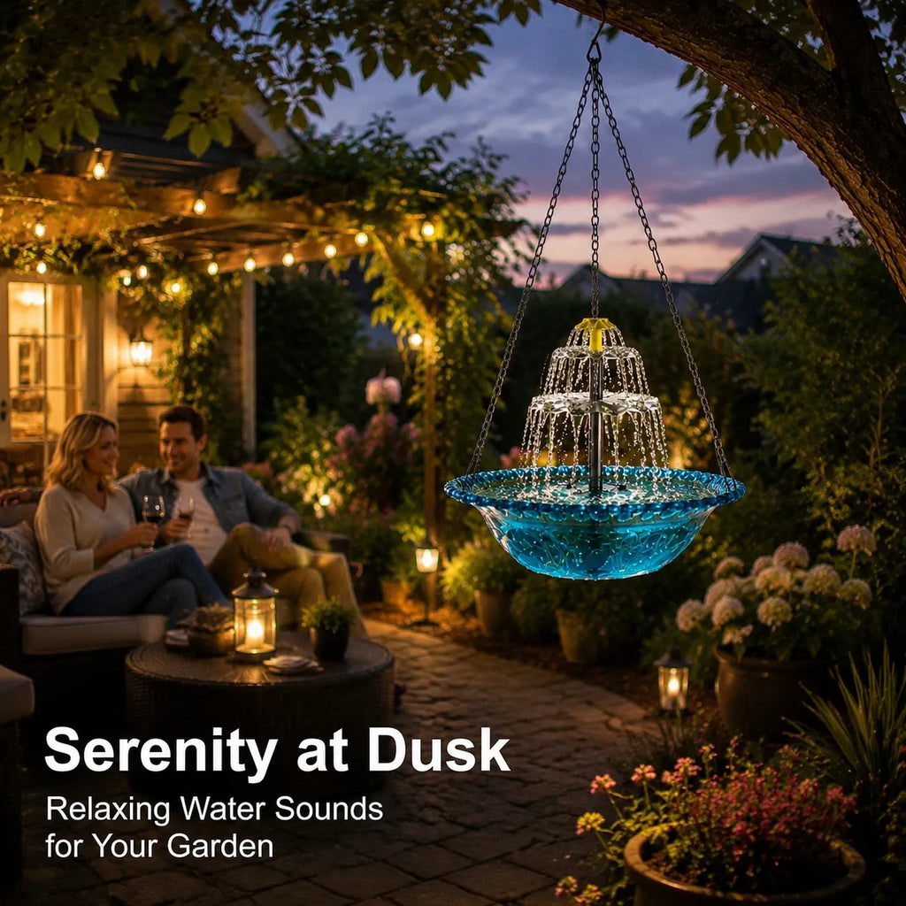 💦 Hanging Solar Bird Bath Fountain