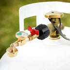 🔧 Propane Refill Adapter with Glow-in-the-Dark Gauge & Shut-Off Valve – QCC1 to 1lb Cylinder Converter for BBQ, Camping, Tailgating & Emergency Use