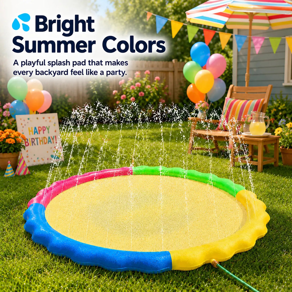 💦 67‘’ Non‑Slip Splash Pad for Kids & Dogs  ✔
