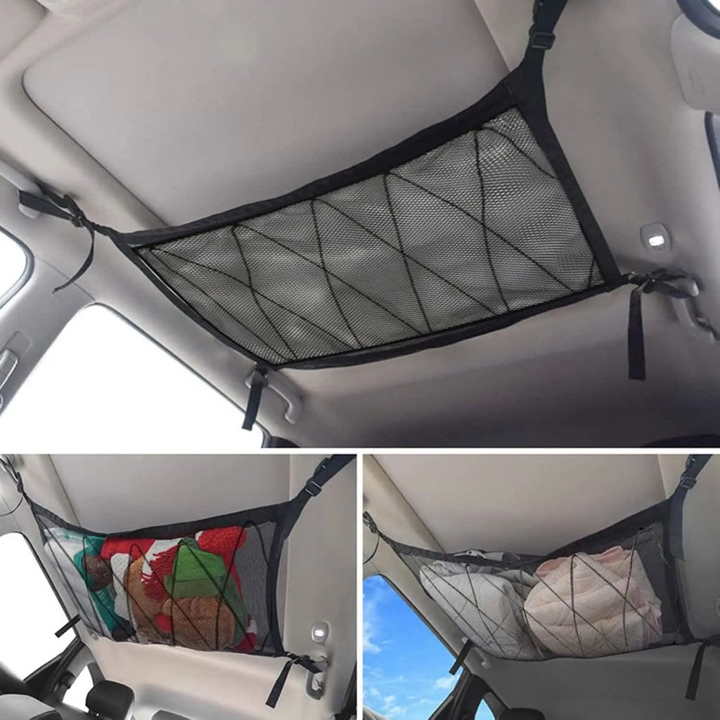 Car Ceiling Cargo Net — Overhead Storage Organizer