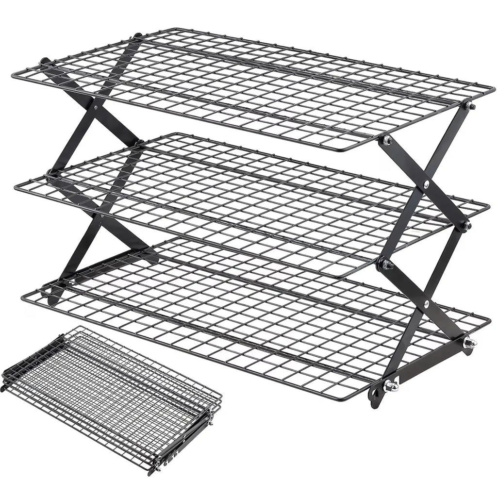 Space-Saving 3-Tier Foldable Cooling Rack