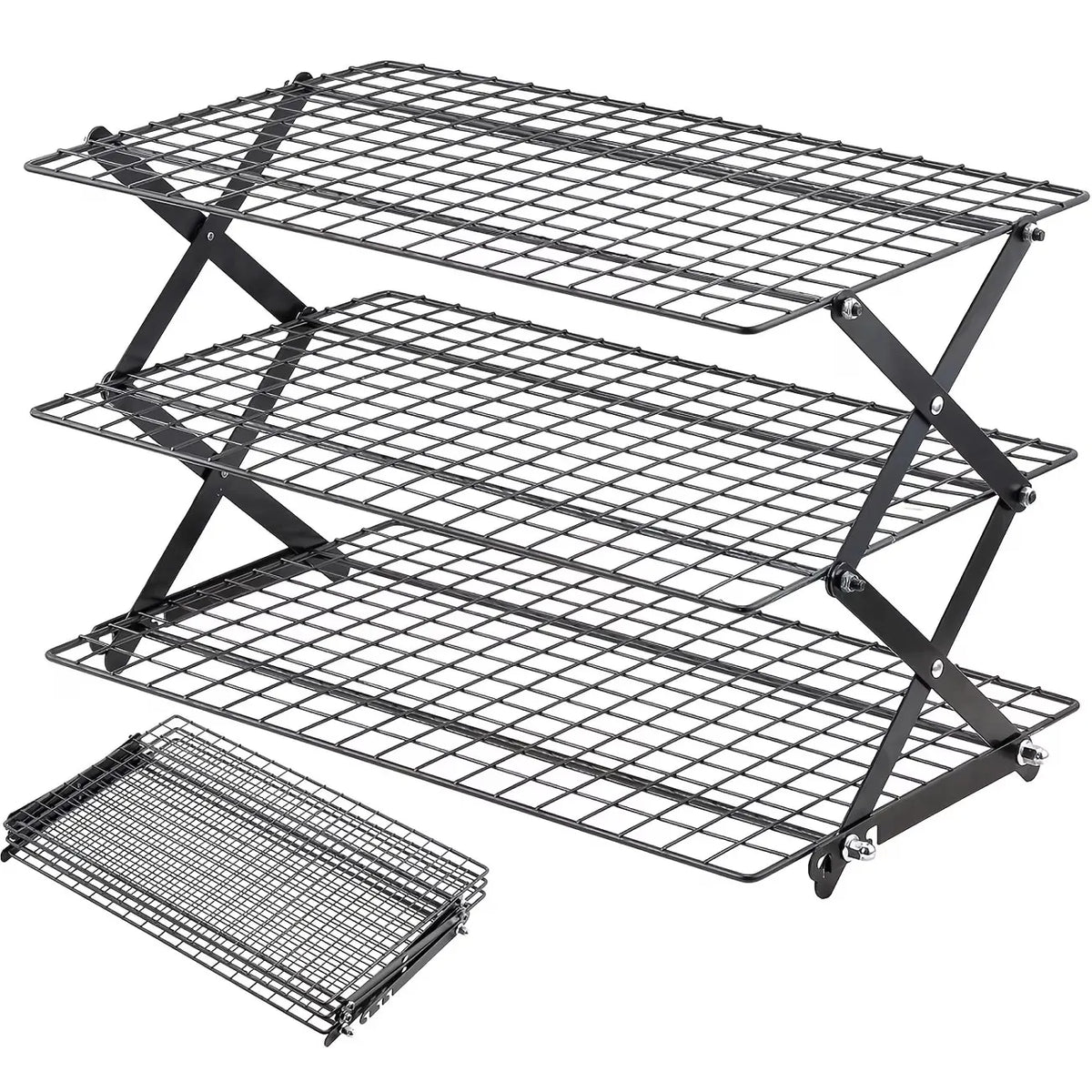 Space-Saving 3-Tier Foldable Cooling Rack