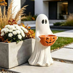 Spooky Welcome Ghost Pumpkin Treat & Planter Bowl