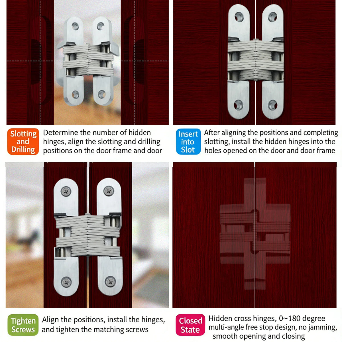 🔩Concealed Cross Hinges for Invisible Doors, Folding Doors, and Folding Screens