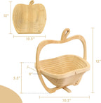 🍏 Foldable Bamboo Fruit Basket – Transform Your Kitchen with Style! 🍏