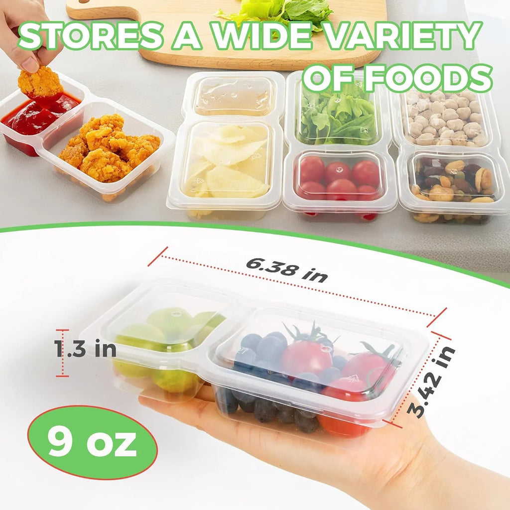 🥨 Double Compartment  Snack Containers with Lids