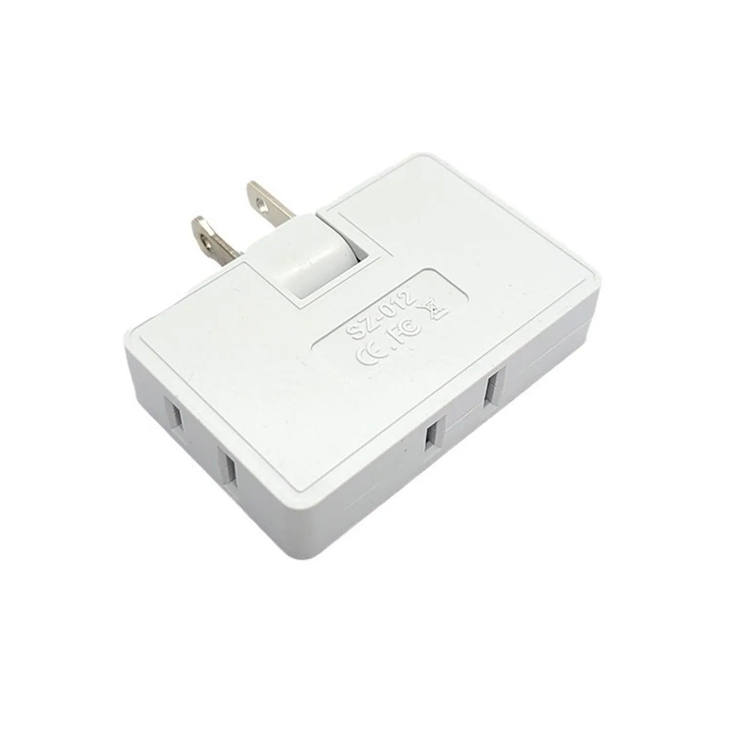 180° Rotating Flat Plug Adapter — 3-Outlet Space Saver