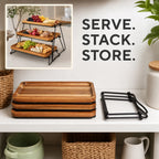 3-Tier Acacia Wood Cupcake & Serving Stand