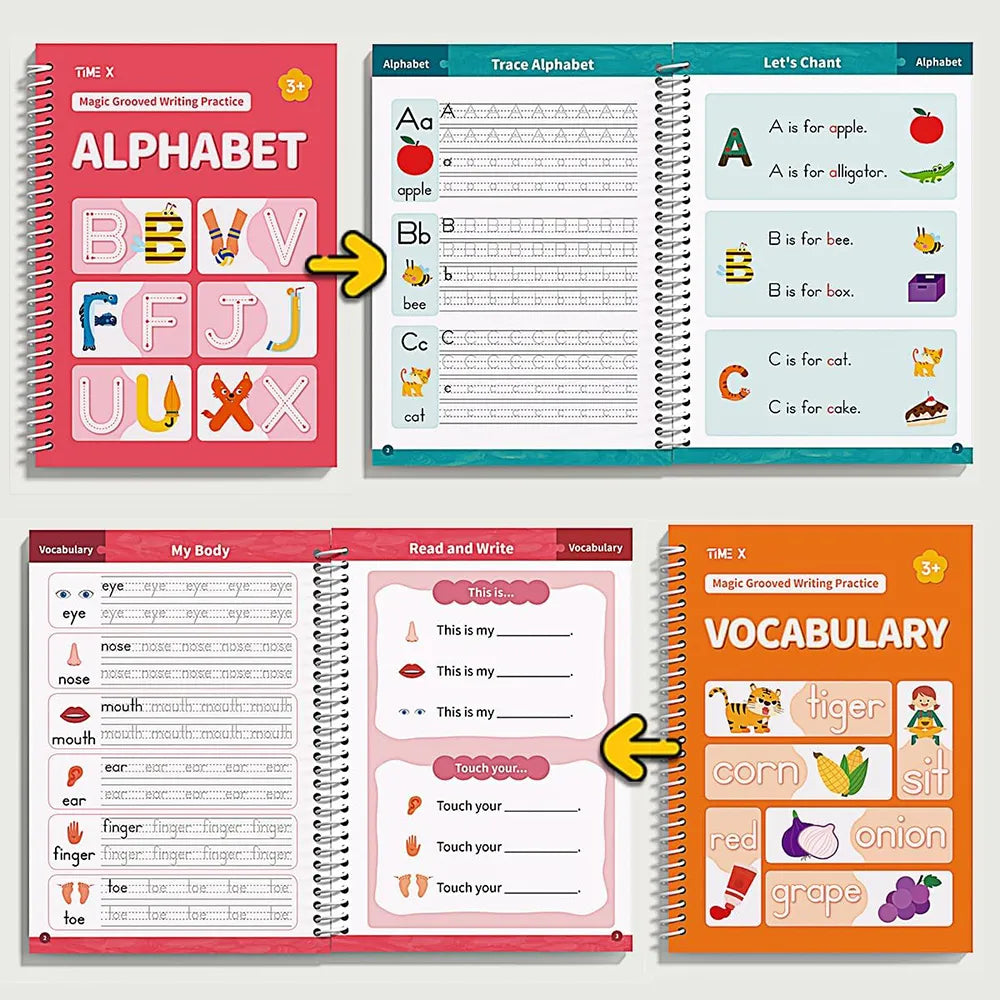 ✏️📚 Writing Workbook Set for Kids Ages 3–8