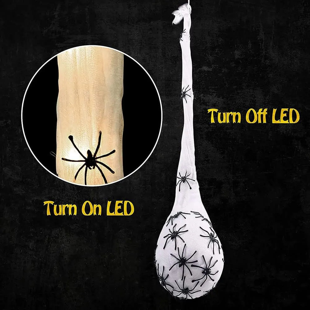 Light-Up Hanging Spider Egg Sac Halloween Decoration