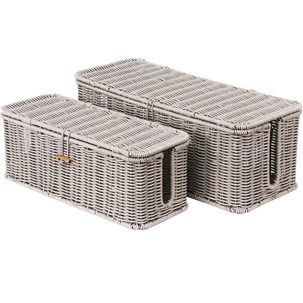 🧺 Handmade Rattan Cable Management Box