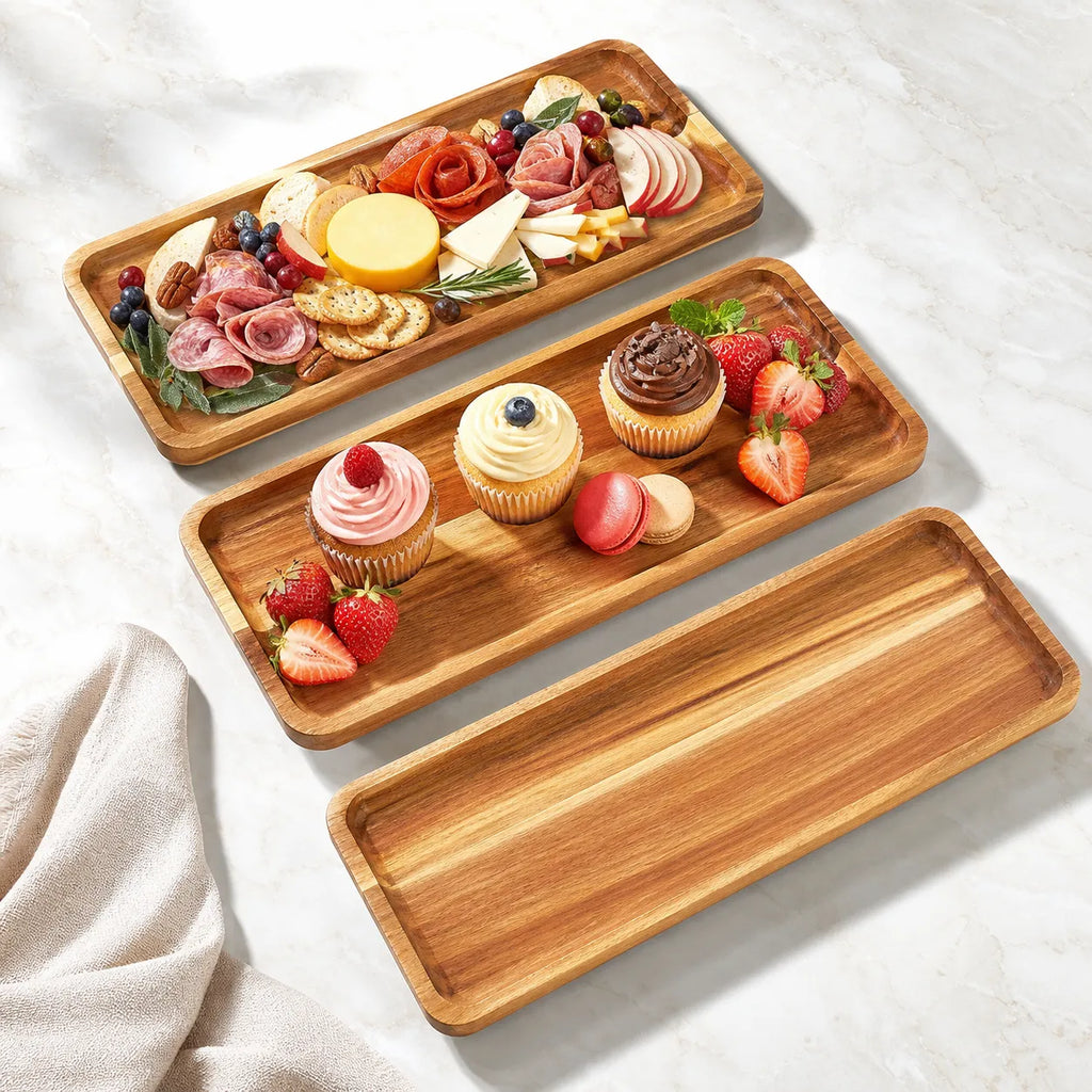 3-Tier Acacia Wood Cupcake & Serving Stand