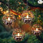 🌙 Solar Hanging Tea Light Lanterns – Add Sparkle to Your Evenings