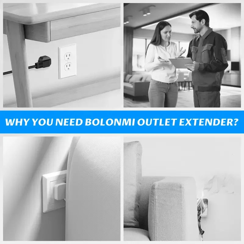 🔌 Adjustable 180° Rotating Outlet Extender with USB-C & USB-A Ports