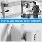 🔌 Adjustable 180° Rotating Outlet Extender with USB-C & USB-A Ports