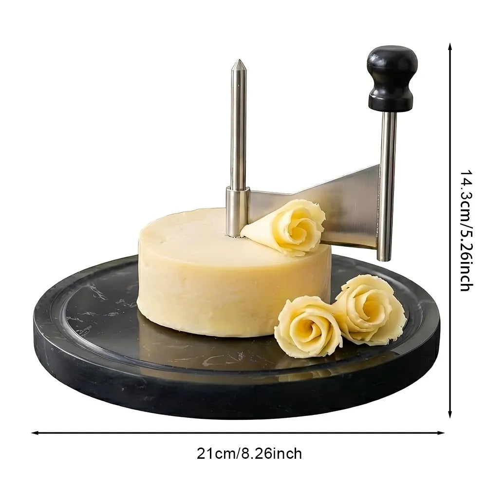 🧀 Semi-Hard Cheese Curling Wheel with Marble Base
