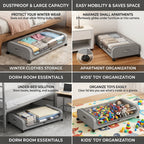 🛏️ Under Bed Storage with Wheels – Large Capacity Organizer Drawer