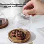 🍰 Mini Snowball Dessert Display – Elegant Wood & Glass Cake Stand