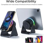 🔊 2-in-1 Wireless Induction Speaker & Adjustable Phone Stand with RGB Ambient Light